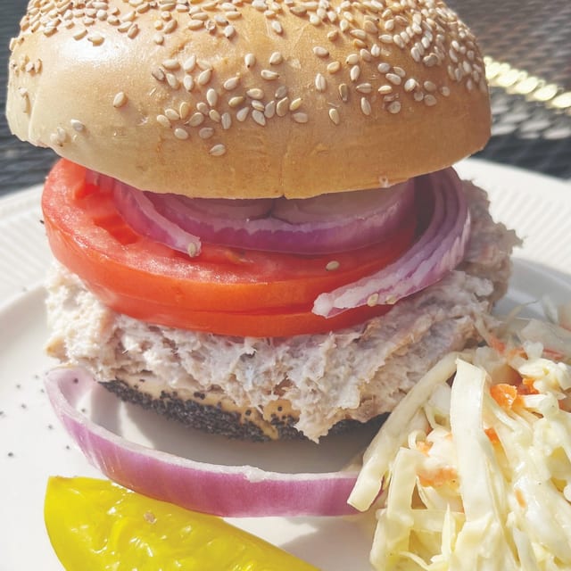Acme White Fish Salad Sandwich.