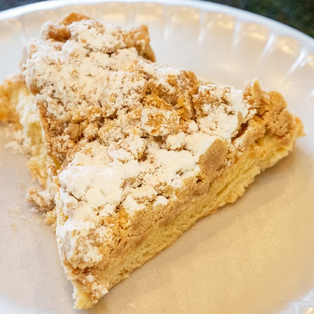 Gebhardt's German crumb cake slice.