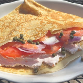 Salmon & Cream Cheese Crepe